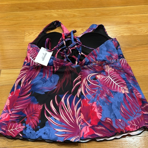 NWT swimsuits for all womens floral tankini top size 18 . - Picture 4 of 7